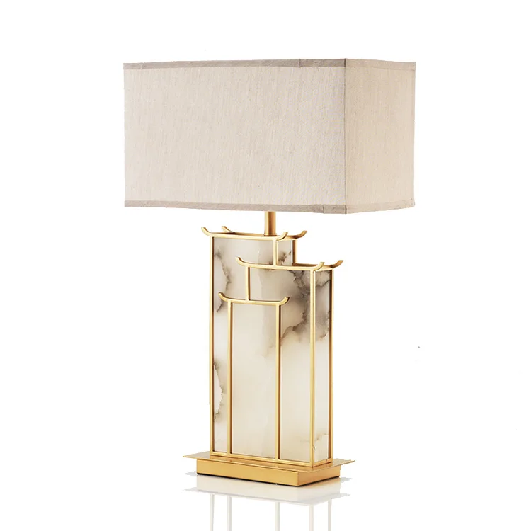 Post-modern Chinese-style Luxury Marble American Simple Designer Sample Room Living Room Bedroom Decoration Table Lamp