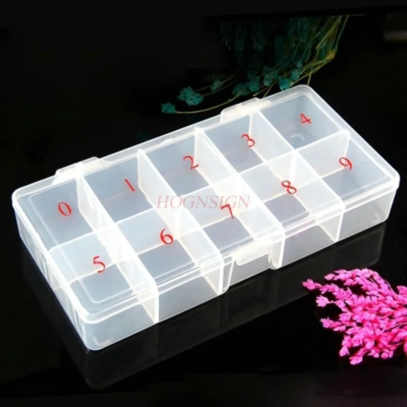 

Nail Tool Supplies Fake Nails Empty Storage Box Translucent Color Flat Bottom Jewelry Drop Box Sale