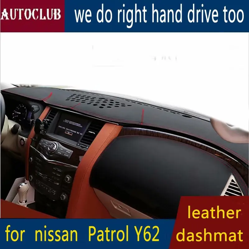 

For Nissan Patrol Y62 Armada 2014 - 2024 2015 2016 2017 2018 Leather Dashmat Dashboard Cover Pad Dash Mat SunShade Carpet Custom