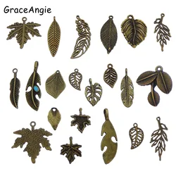 10pcs/pack MixTree Leaves Necklace Pendant Charms for Vintage Jewelry Ethnic earrings DIY Earrring Bracelet Keychain Accessories