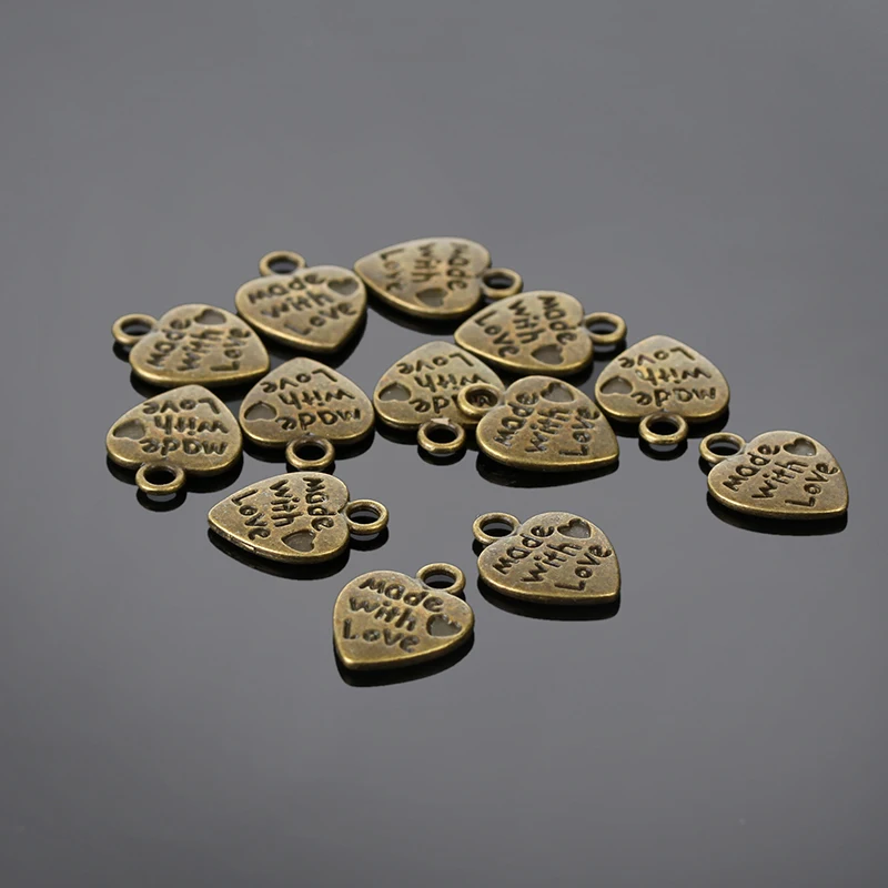 

Hot Fashion 300pcs/lot 9x12mm Antique Bronze Plated Heart Shape Charms Zinc Alloy Pendants