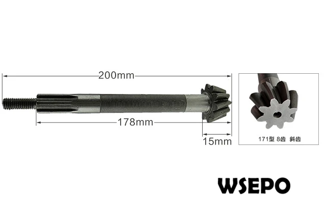 

OEM Quality! Driven bevel gear shaft 200mm for 170F(7HP)Gas Engine or 170F/173F 4~5HP Diesel Engine Powered Farm/Garden Tillers