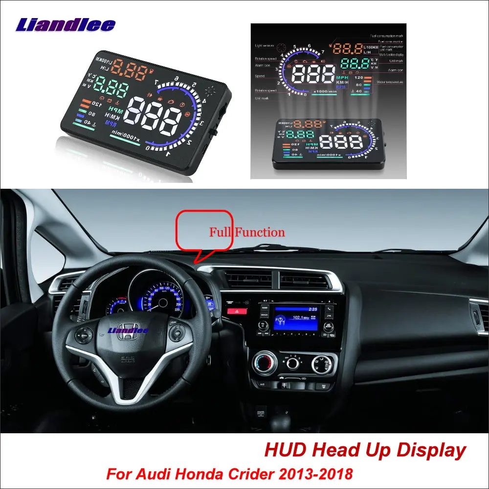 Car HUD Head Up Display For Honda Crider 2013-2018 Safe Driving Screen OBD Speedometer Projector Windshield