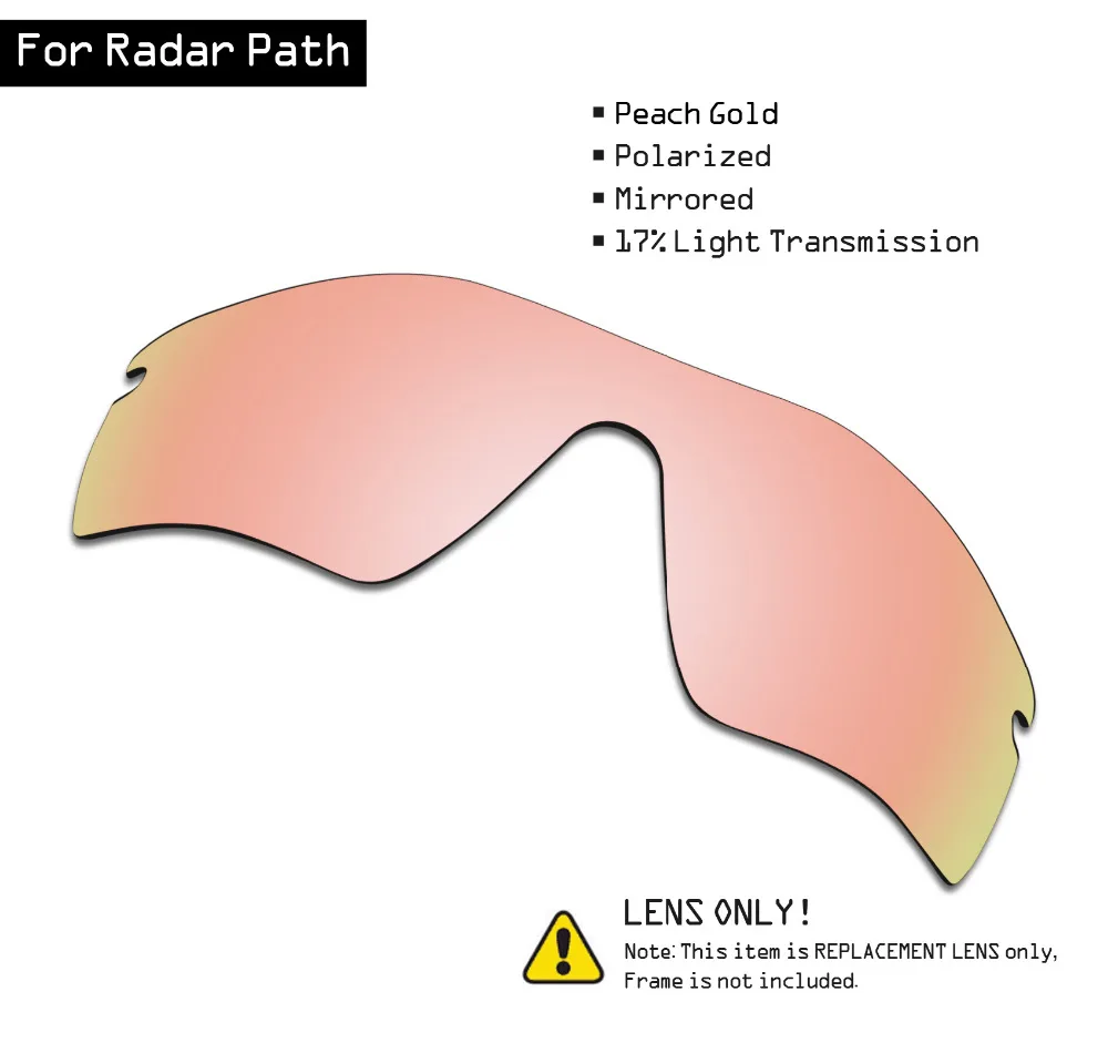 

SmartVLT Polarized Sunglasses Replacement Lenses for Oakley Radar Path - Peach Gold