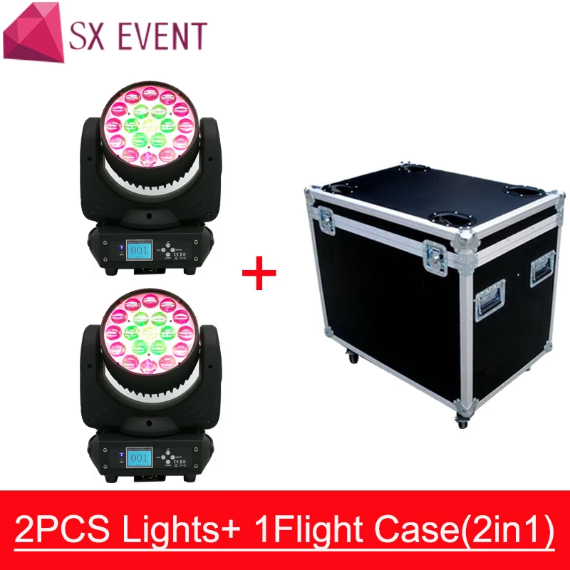 SX EVENT 2in1 Flight Case Package 19x15w RGBW Wash Zoom Moving Head Light LED Moving Head Washer Stage Light /SE-1915A