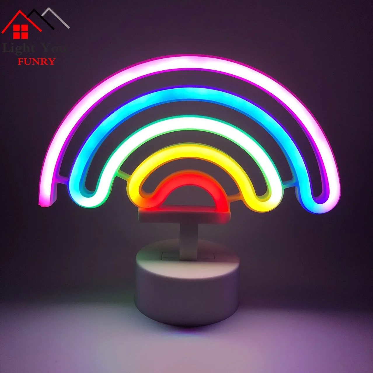 

LED neon modeling lights Rainbow light Indoor bedroom Detachable Separation base Decorative night light