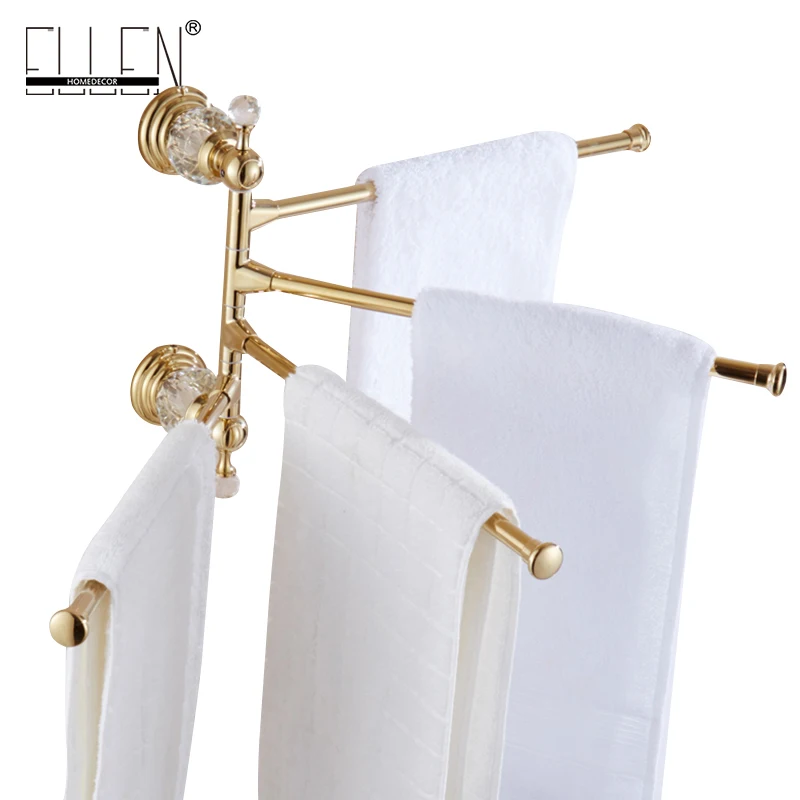 

Luxury crystal brass movable towel holder bath towel rack Bathroom Accessories bath hardware EL7024DH