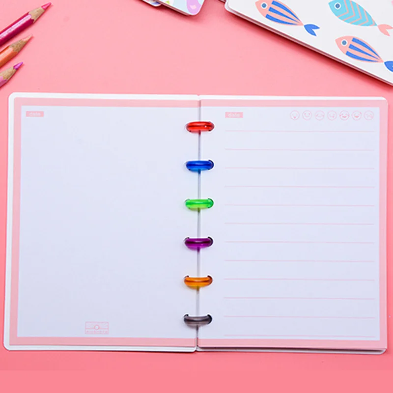 50 stücke 18mm 24mm Kunststoff Pilz Loch Lose Blatt Notebook Ringe Buch Bindung Ringe Multicolor Runde Ring Büros schule Liefert