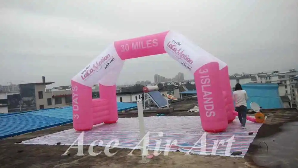 

6m W*4m H Customizied Outdoor 4 Legs Advertising Inflatable Arch Start Finish Line with Double Stands