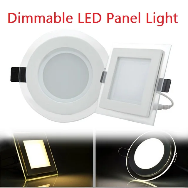 

LED Panel Downlight 6W 9W 12W 18W Round glass ceiling recessed lights SMD 5730 Warm Cold White led Panel Light AC85-265V