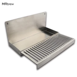 Draft Beer Wall Mount Drip Tray - 304 Stainless Steel - No Drain New for Kegerator Draft Tower Beer Keg