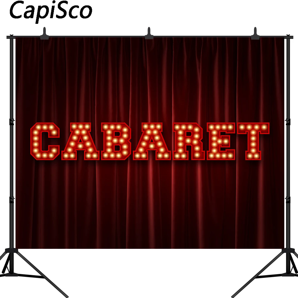 Capisco Cabaret photography backdrop red curtain luxury stage background for photo studio shoot photobooth photocall