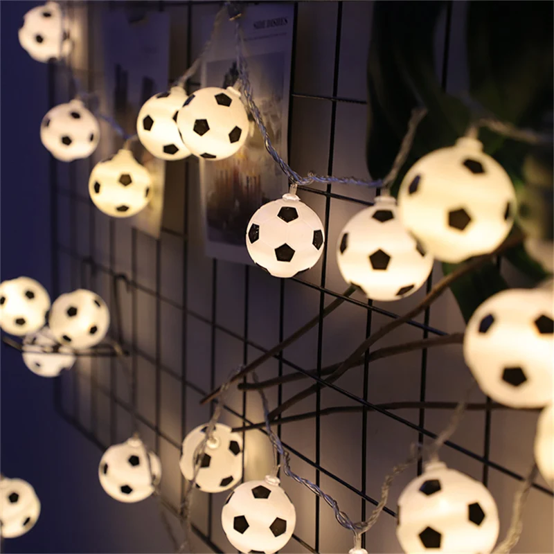 Led Voetbal Ballen String Garland Decoratie Slaapkamers Home Thema Party Christmas 3/5M Decoratieve Voetbal Fairy Lights Batterij usb