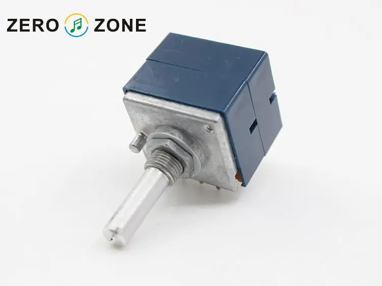 ZEROZONE 1pcs Japan ALPS 27 Type Blue Volume Potentiometer 2 X 50K Round Shaft