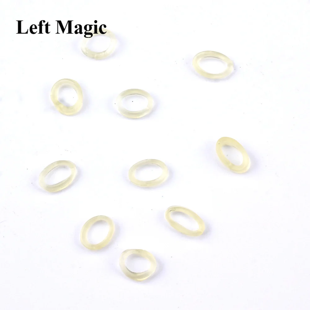 10pcs Rubber Bands For Folding Coins key tube Bitten Cookie magic tricks magician prop tool Toys