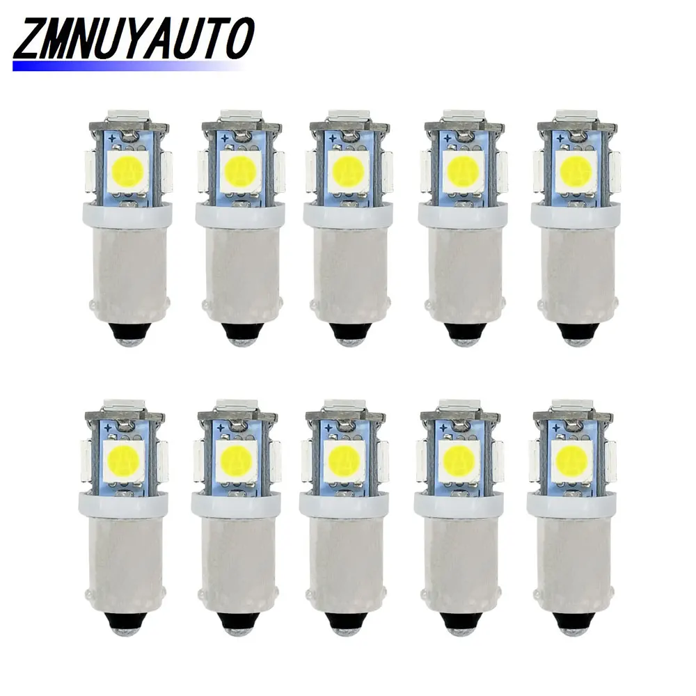 10pcs 12V Car Interior Lamp BA9S Led 5SMD 5050 Auto License Plate Reading Dome Lights T4W Bulb H6W White/Red/Yellow/Blue/Green/P