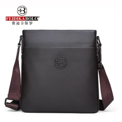 FEIDIKABOLO Genuine Leather Men's Shoulder Bag New Fashion High Quality Simple Temperament Shoulder Messenger Bag