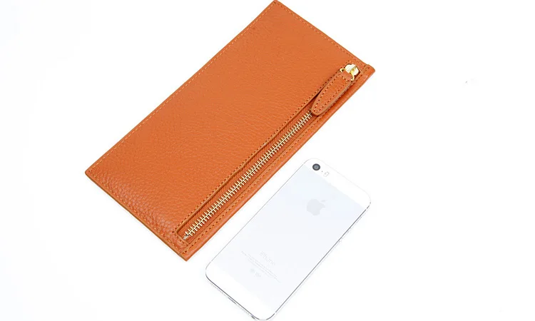 EMMA YAO fashion ultra-thin women's designer long wallet genuine leather wallet female
