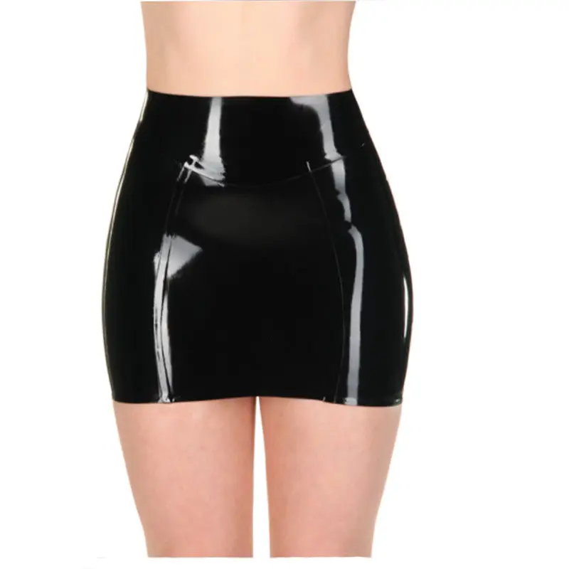 Latex Black Rubber Skirt Women With Zipper Gummi 0.4mm for Club Wear Women Summer Skirt(Only Skirt)