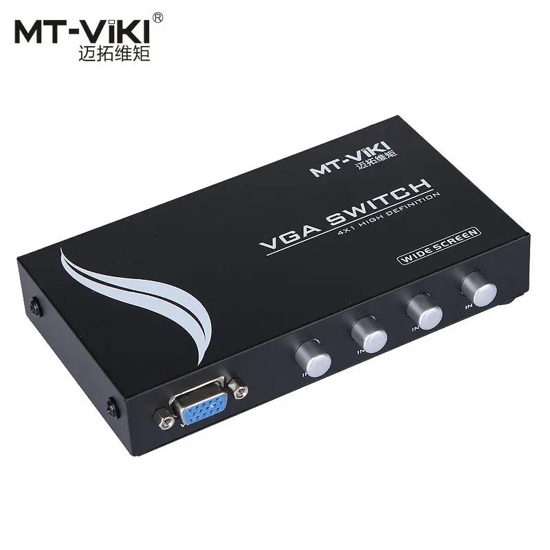 MT-VIKI 15-4CH VGA Switch Box D-sub switcher 4 input Port 1 output 4 PC share 1 monitor widescreen auto scaler MT-15-4CH