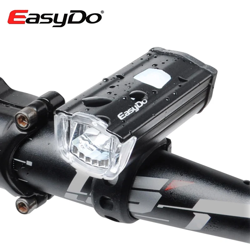 EasyDo USB Rechargeable Bicycle Front Headlight MTB Bike Handlebar LED Lights Waterproof Flashlight Cycling Lighting Accessories