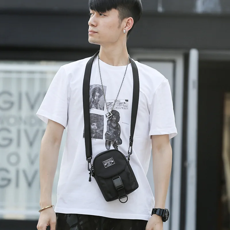 Men Simple Shoulder Bag Oxford Small Crossbody Bags Fashion Pockets Leisure Travel Phone Bag Sports Running Carry Bag