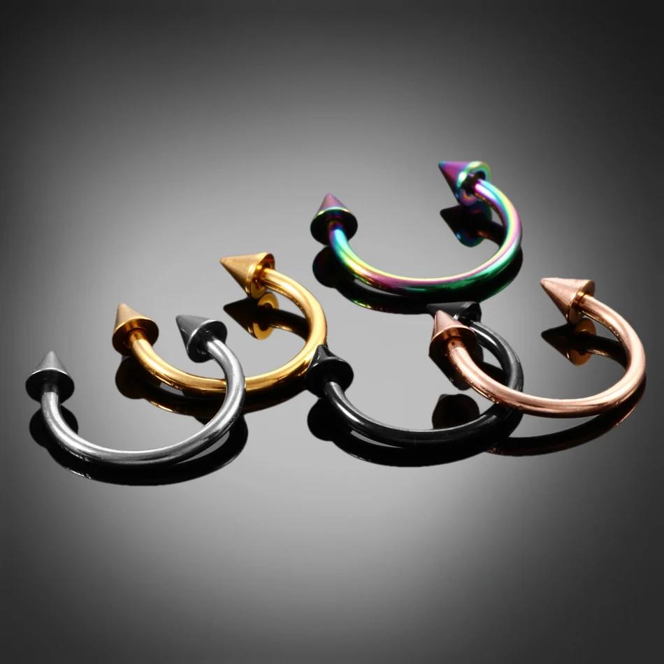 1PC Titanium Piercing Nariz Circular for Septum Nipple Jewelry Helix Tragus Earring Nose Brincos Lip Eyebrow Sexy Fake Jewelry