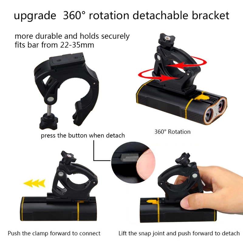 7000Lm Bicycle Light Bike front Rechargeable USB Bike Light Torch Cycling Headlamp Bicycle lamp Built in 18650 Battery