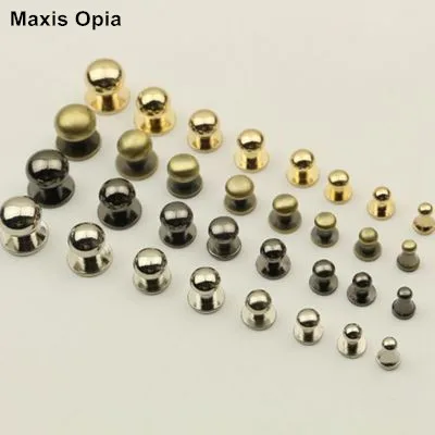 (50 Pieces/Lot) 100% Copper Rose Gold Die Casting  Round Head Rivet Screw For Bags Hardware, High Quality Rivets Accessories