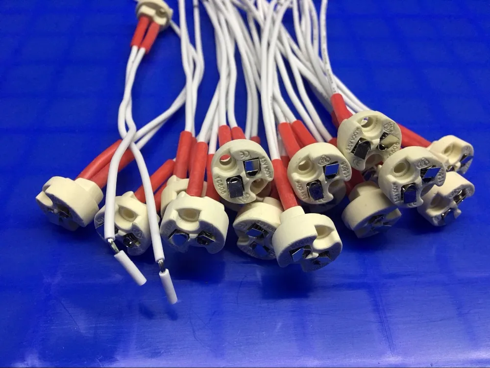 MR16/G4/GU5.3 Lamp Holder Ceramic Socket Base With Hight quality Silicon Cable for LED and halogen lamps Free Shipping