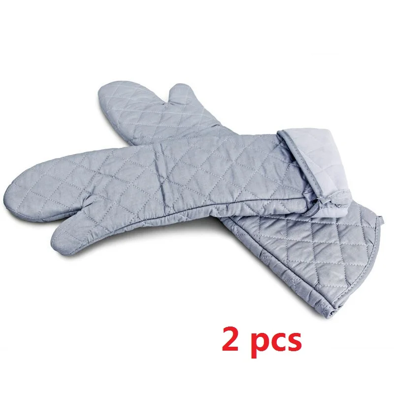 

2pcs 23'' 58cm Kitchen Gloves Heat Resistant Oven Mitts Supper Long Cotton BBQ Baking Glove Anti-hot Cook Kitchen Accessories