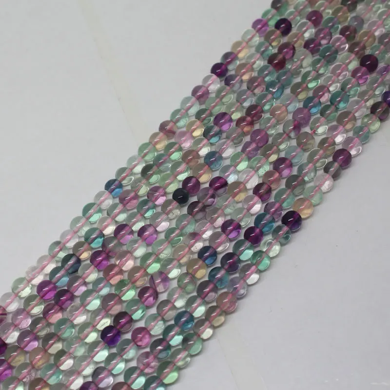 

Мини. Заказ 7 долларов США! 4 мм, 6 мм, натуральный разноцветный флюорит, кварцевые круглые бусины АА, 15 дюймов