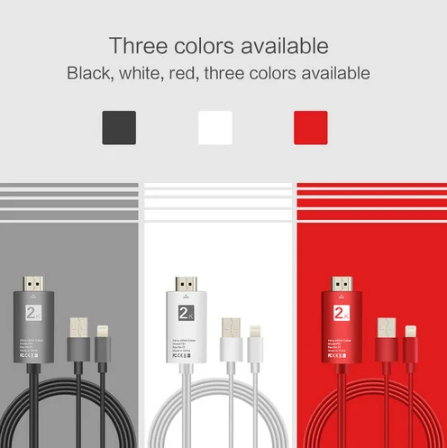 Lingthing-محول فيديو رقمي إلى HDMI ، AV ، لجهاز iPad Air ، iPhone 7 ، 7 Plus ، iPad Mini ، TV ، HD