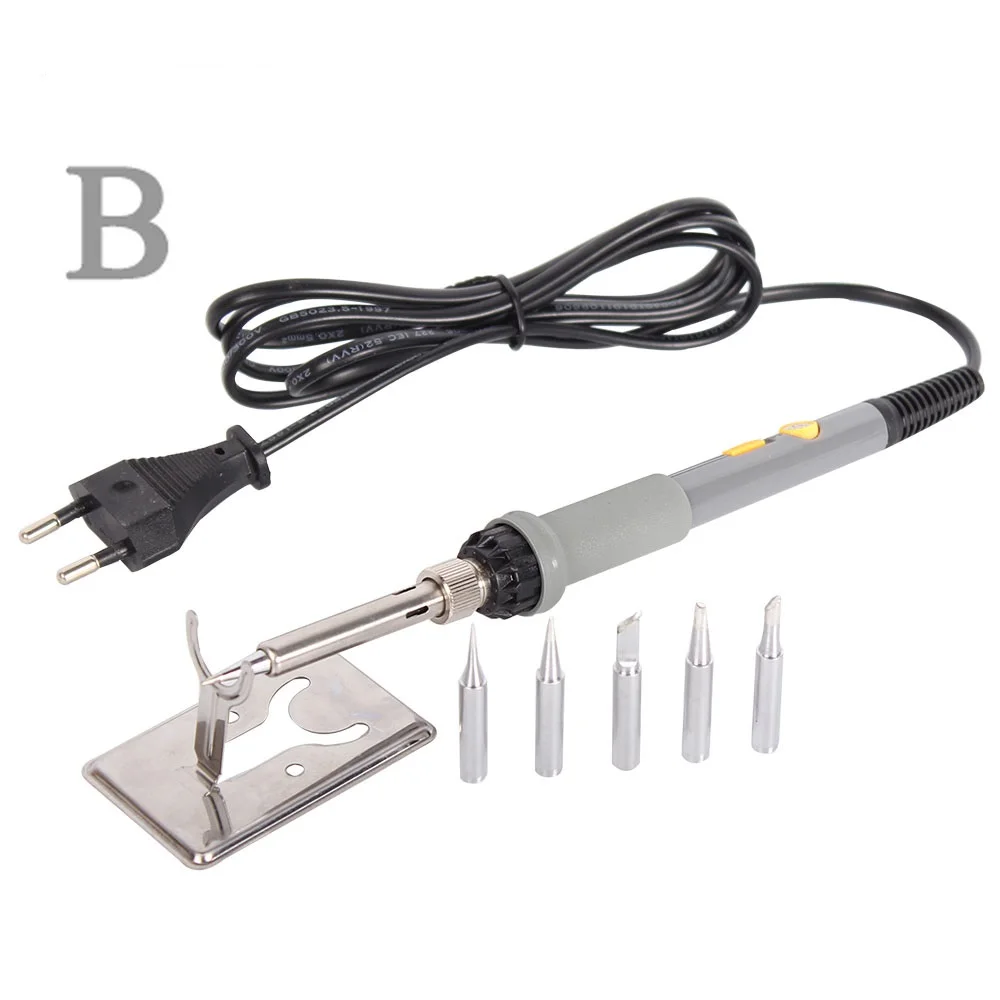 220v60W Adjustable Temperature Electric Soldering Irons Handle With Sucker Solder Wire Tweezers Iron Bracket Rosin Soldering Kit