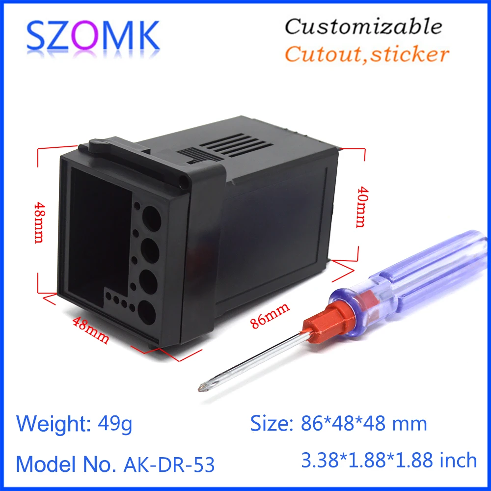 1 Piece 86*48*48mm szomk hot sales small plastic temperature control time relay instrument enclosure for electronic LED display