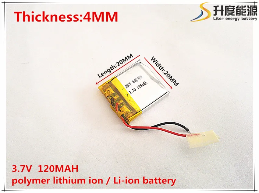 10 Stück [SD] 3,7 V, 120 mAh, [ 402020 ] Polymer-Lithium-Ionen-/Li-Ionen-Akku für Spielzeug, Powerbank, GPS, MP3, MP4, Handy, Lautsprecher