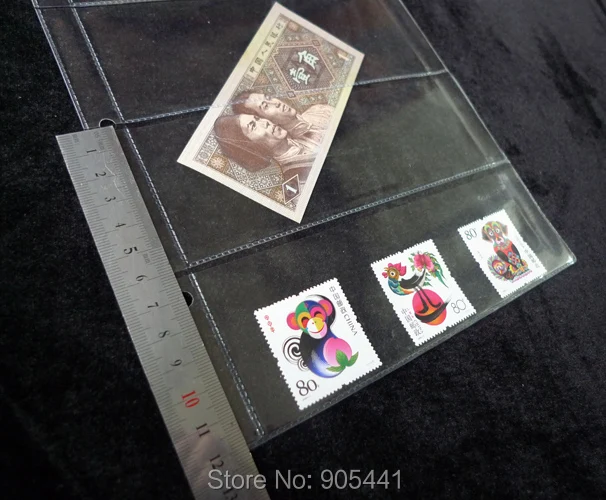 10 Pcs Paper Money pages 4 Pockets 185*60mm Bill Note Currency Holder Album Pages Collection Free Shipping Wholesale