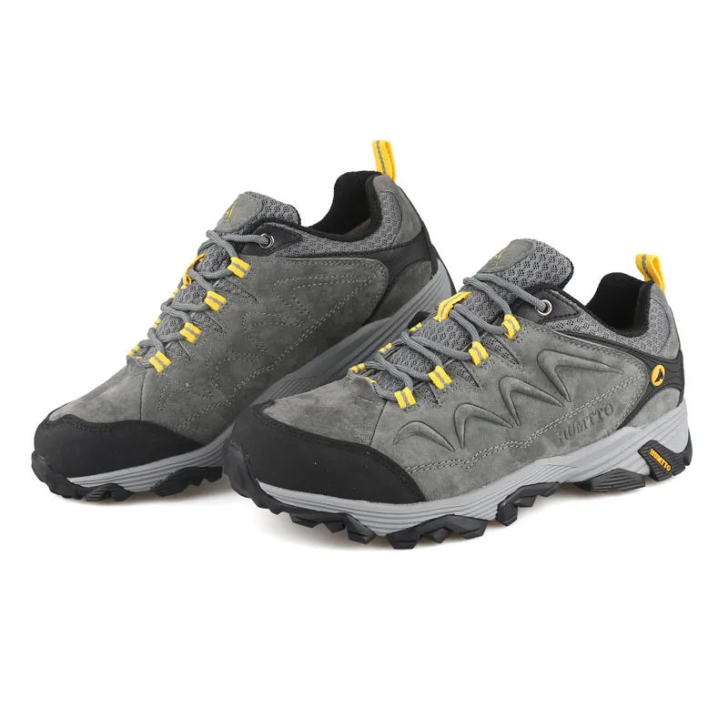 Promoción, zapatos de senderismo de cuero genuino para invierno, Botas de Trekking para exteriores Lightwei, zapatillas de escalada con cordones