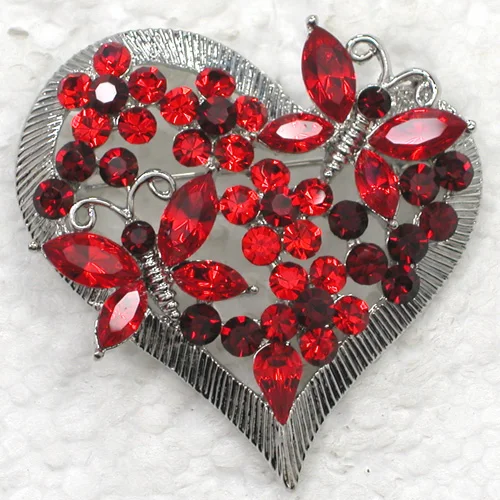 

60pcs/lot Mixed Color (Can Notes Color)Wholesale Rhinestone Heart Valentine's day gift wedding Bridal Party Pin brooches C101062