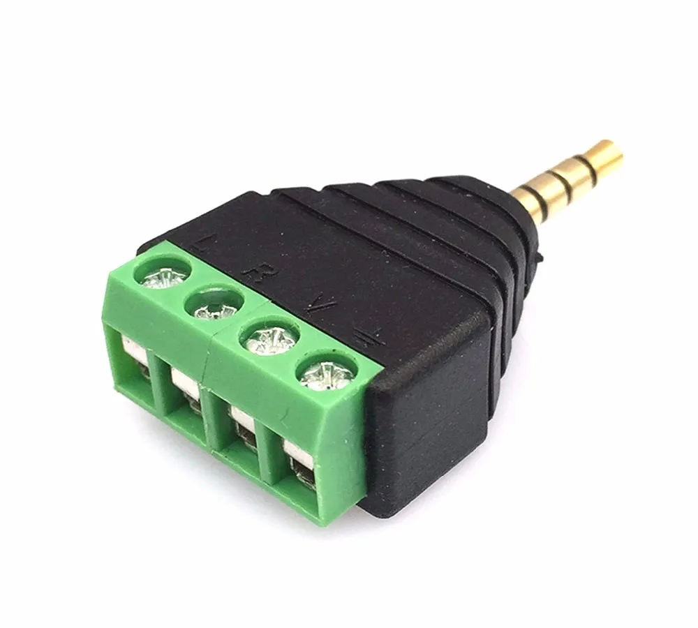 5 Pcs/lot 3.5 Mm Stereo Jack Male untuk Perempuan AV 4-Screw Video Headphone Balun Terminal Adaptor