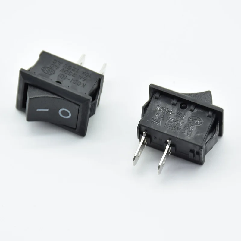 10pcs/lot 21*15 mm 2PIN Kcd1 Boat Rocker Switch SPST Snap-in ON/OFF Position Snap 6A 250V 10A125V High Quality Copper Feet