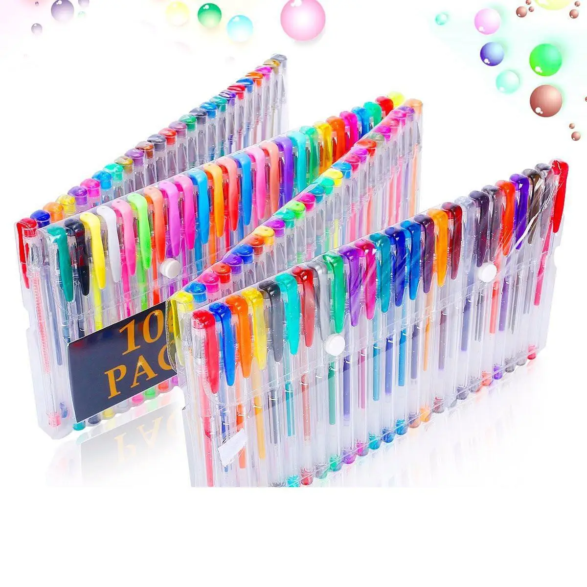 

Jonvon Satone 100pcs Set Coloured Neutral Pen Set Gel Color Pvc Bag Brush Pen Watercolor For Writing Arts And Crafts Supplies