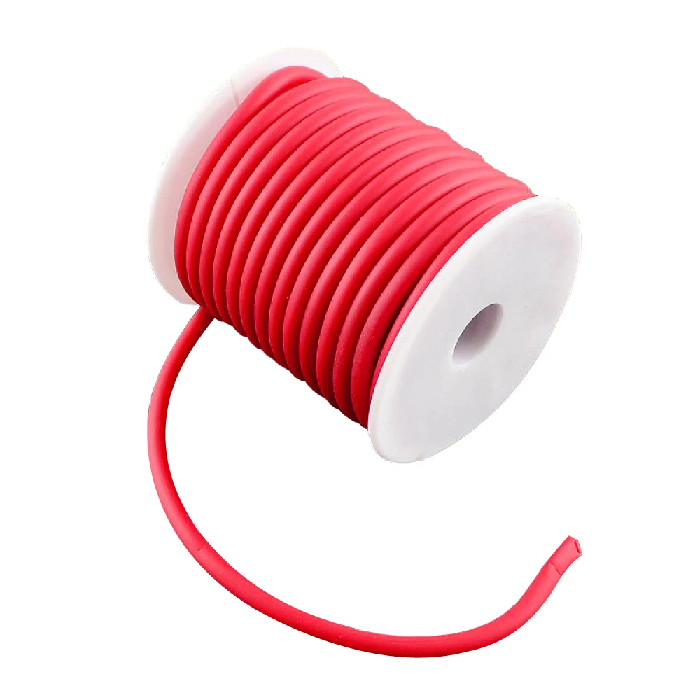 Approx 10m/Roll 5mm Hollow Silicone Rubber Cord Tread Wrapped Around White Plastic Spool with 3mm Hole for DIY Necklace Bracelet