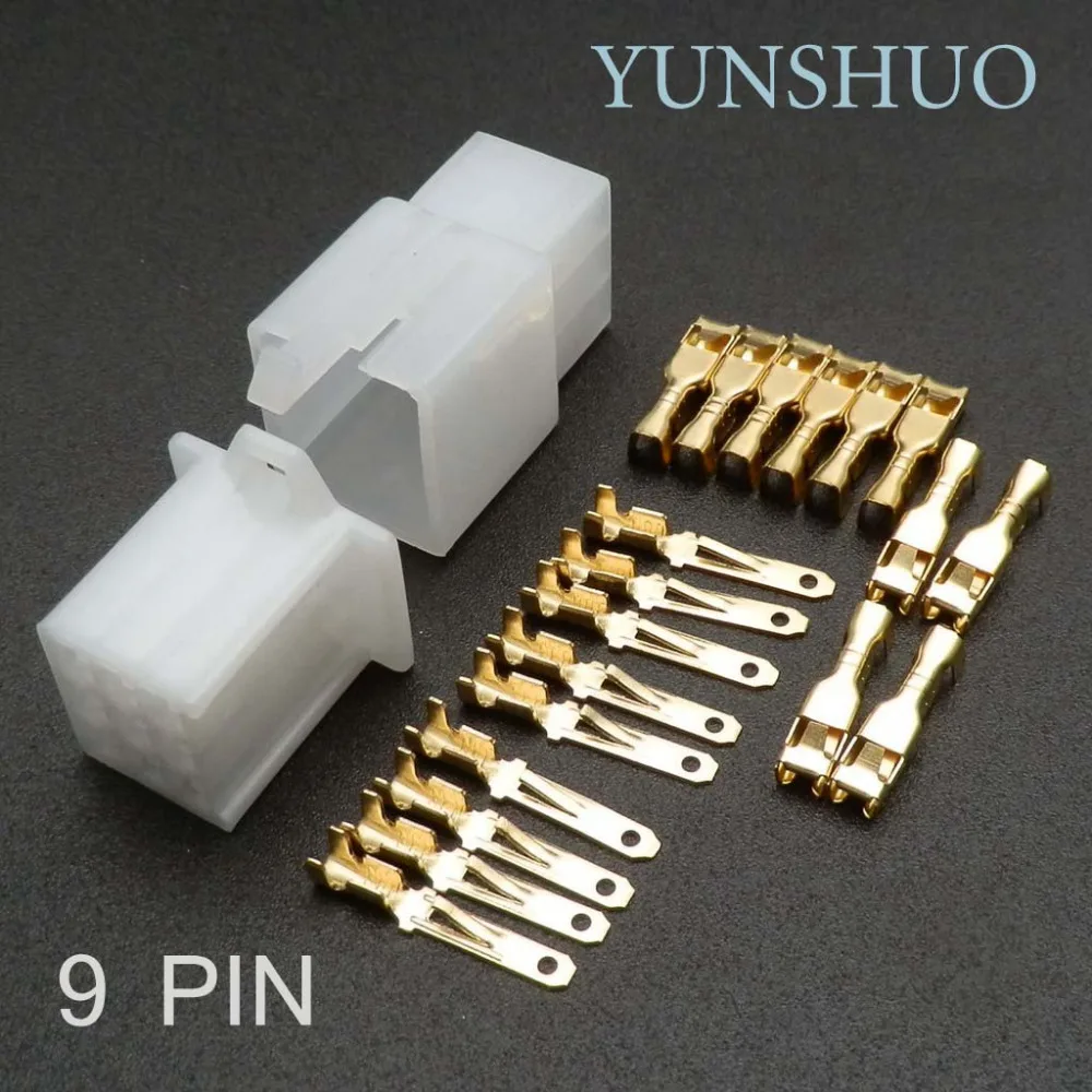 10 sets Female Male Cable Terminal Electrical Connector  Plug 2 3 4 6 9-way Pin  Universal Automotive 2.8mm Motorcycle ebike car