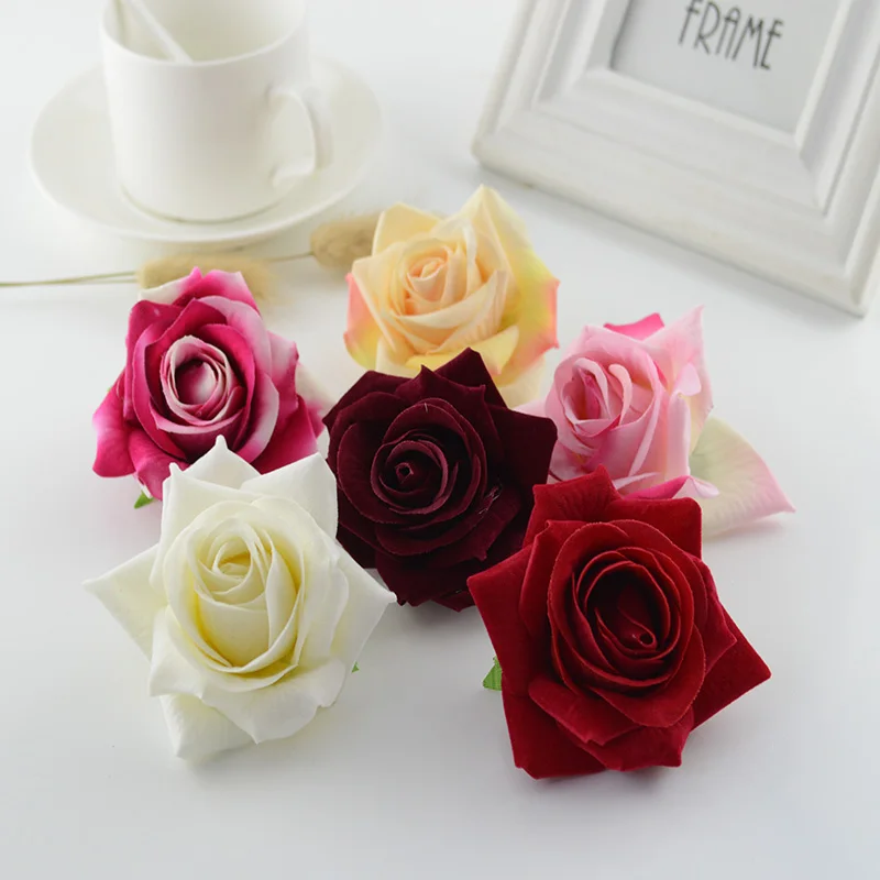 

Цветы искусственные фланелевые, 7 см, 100 шт., головка розы