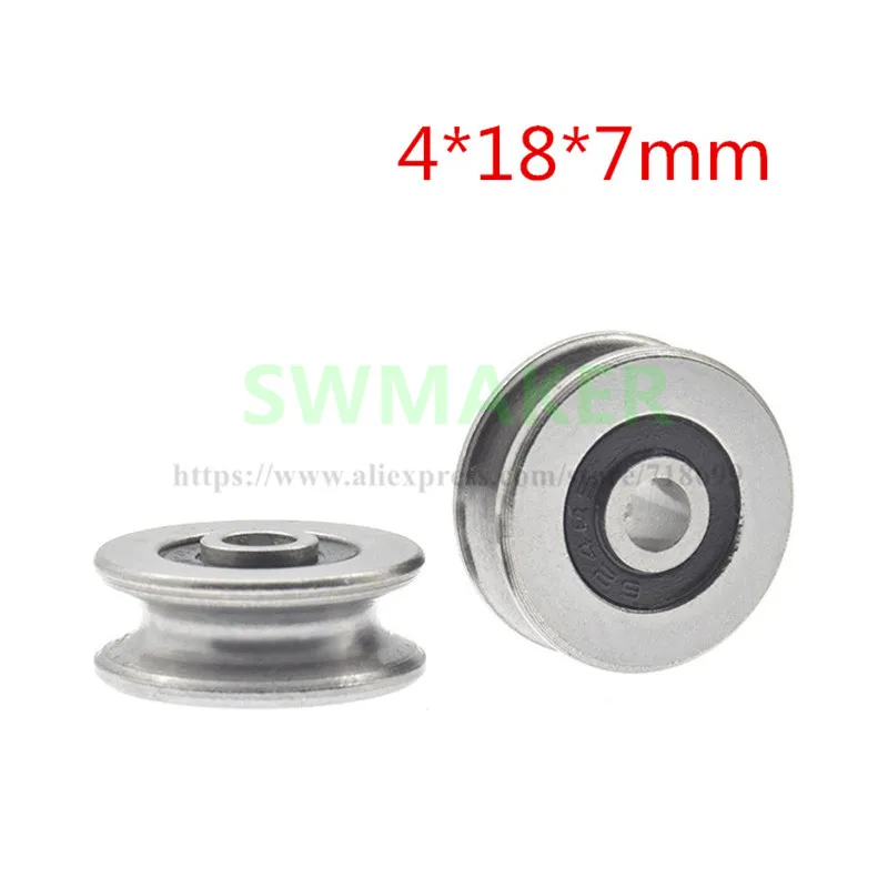 

10pcs 4*18*7mm 604 bearing pulley, guide wheel crane, U groove roller