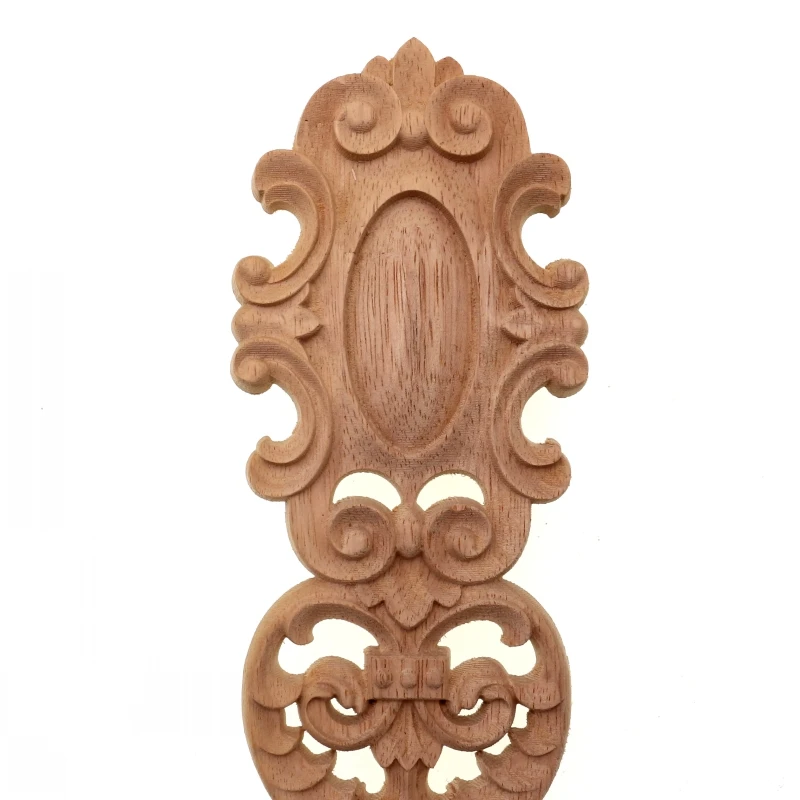 RUNBAZEF Exquisite Furniture Decorative Carving Accessories Flower Long Applique Solid Wood Laminate Retro Heart Shaped Figurine