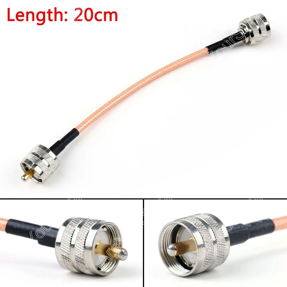 Areyourshop Sale 20cm RG142 Cable PL259 UHF Male To UHF Male For Car Radio Antenna Pigtail 8in  Plug