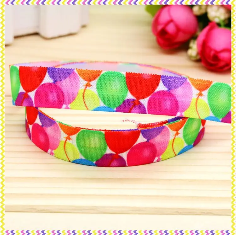 5/8 inch  Elastic FOE balloon printed headband headwear diy hair band wholesale OEM H4252