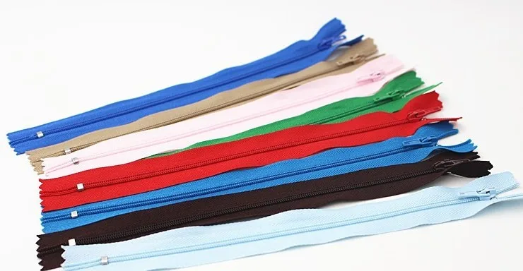 

10pcs/lot 3# 20cm close end nylon plastic short zippers with one head slider for suit pants garment diy accessories 22 color1383